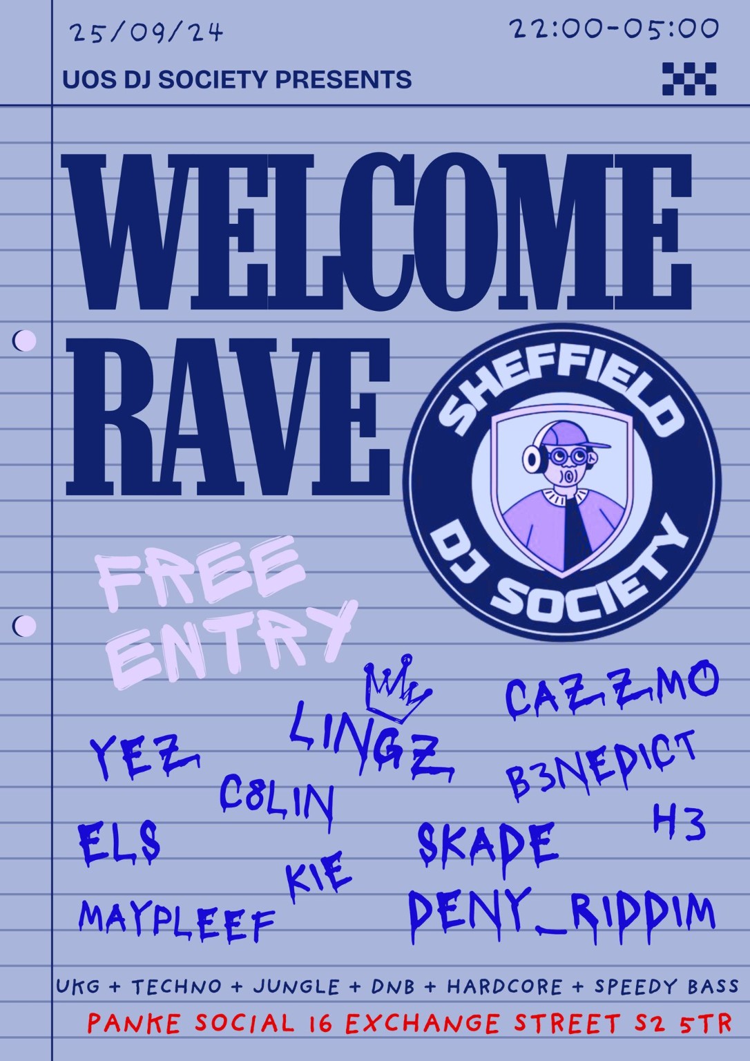 Welcome Rave — University of Sheffield DJ Society at Panke Social